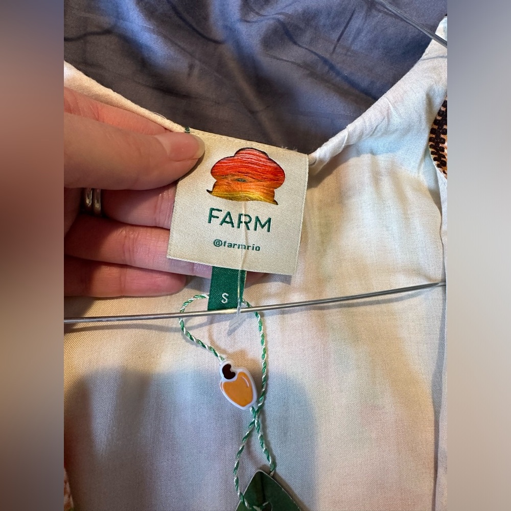 🎉Host pick 🎉NWT  Farm Rio Fresh Forest Linen-Blend Midi-Dress - Picture 8 of 13